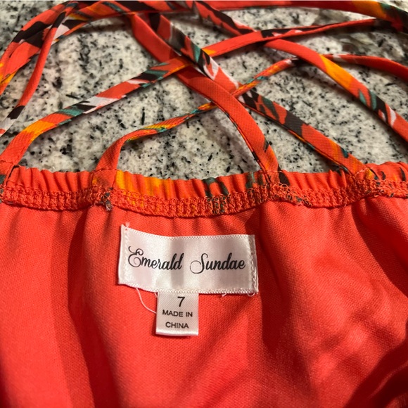 Emerald Sundae Orange/Multi colored dress Size 7 - Picture 4 of 5